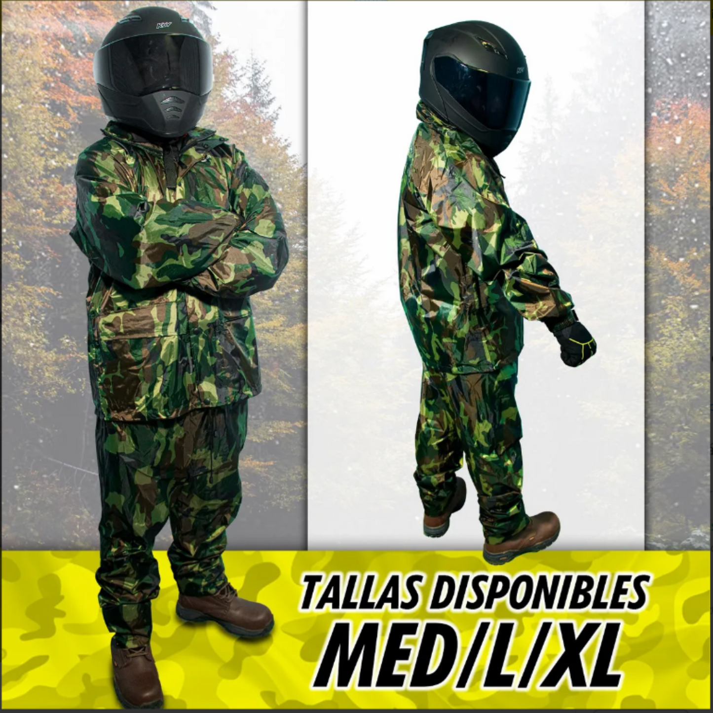 Impermeable Para Motociclistas Fassed Chamarra Y Pantalon Militar