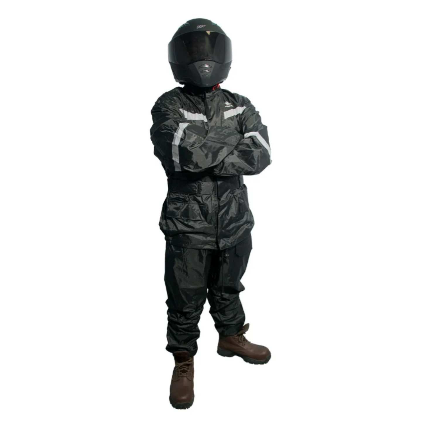 Impermeable Con Capucha Avante A-36 Negro Para Motociclistas.