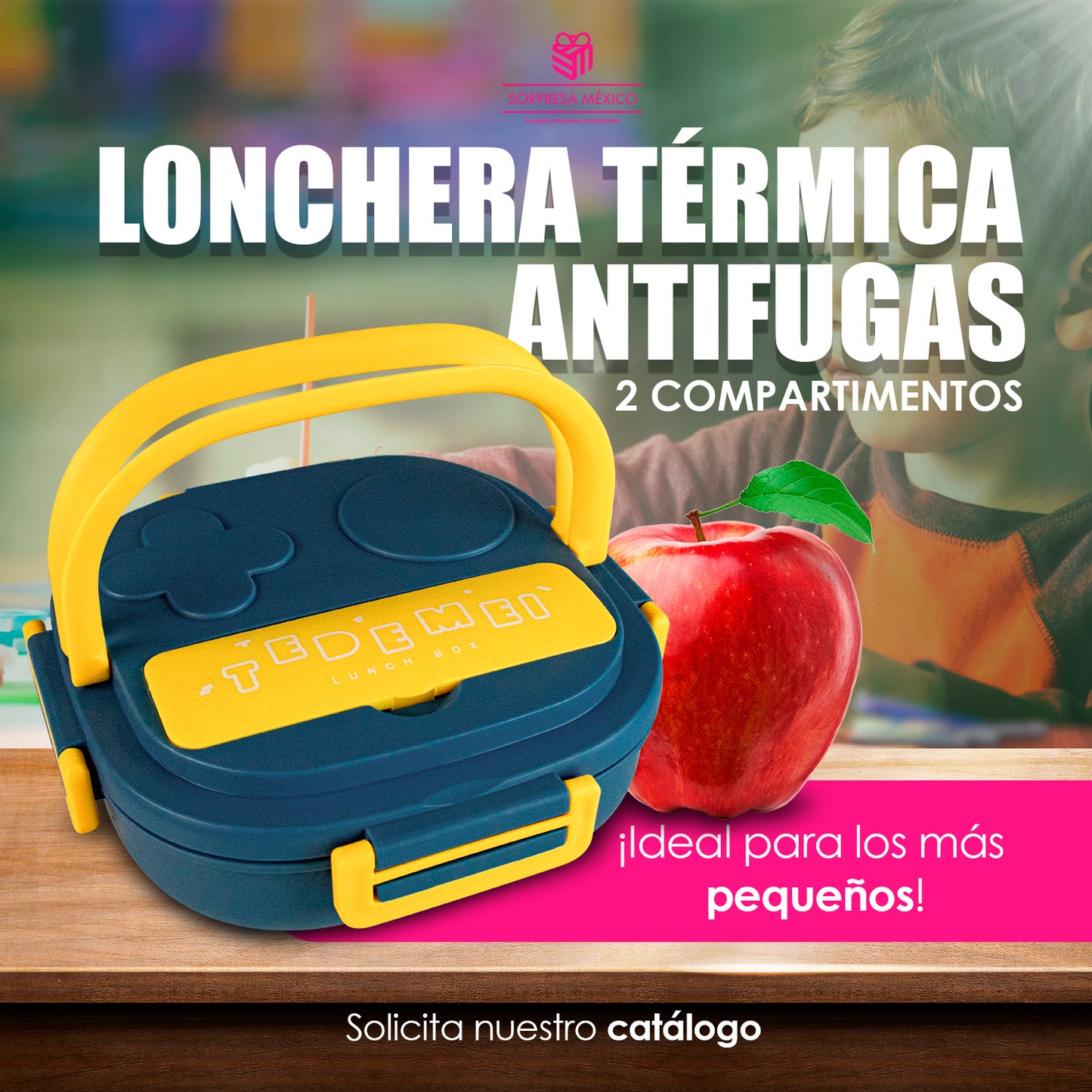 LONCHERA TERMICA PORTATIL TOPPER ACERO INOXIDABLE 2 COMPARTIMIENTOS