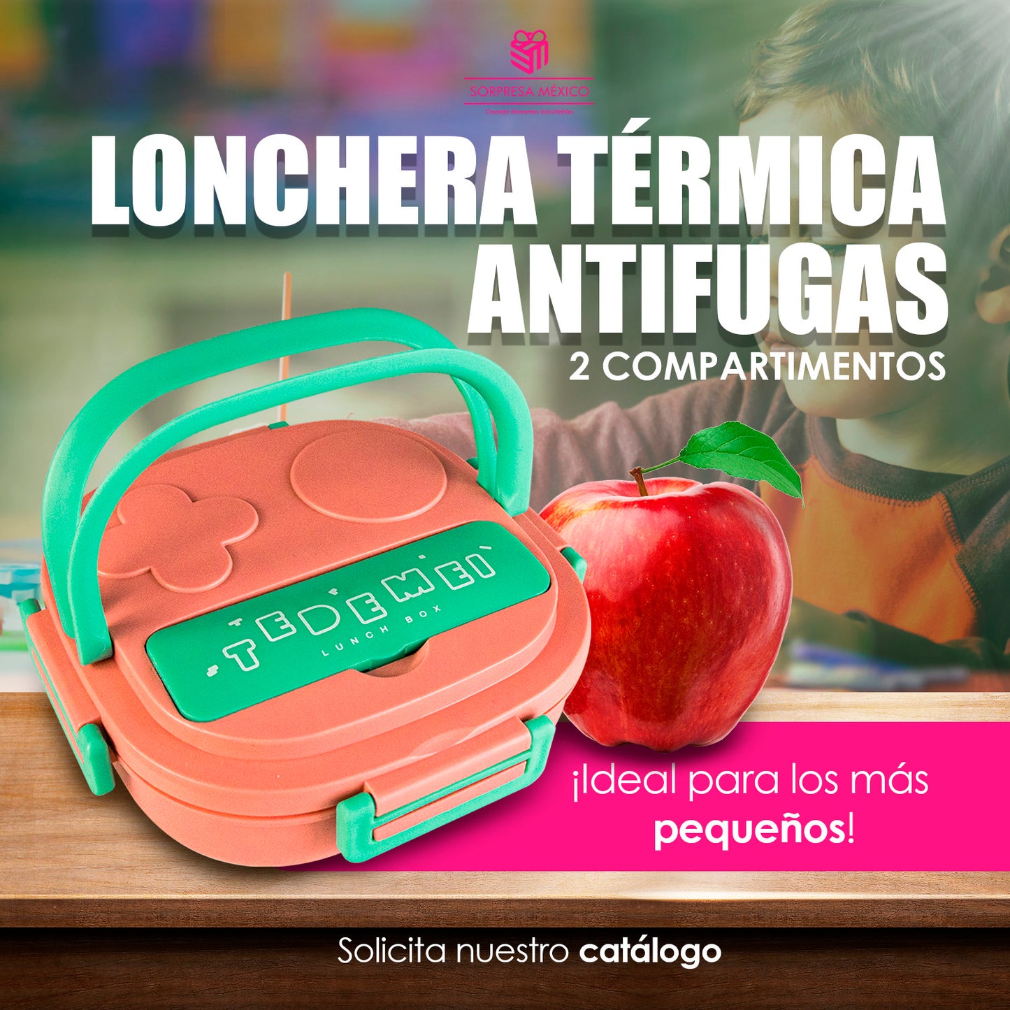 LONCHERA TERMICA PORTATIL TOPPER ACERO INOXIDABLE 2 COMPARTIMIENTOS