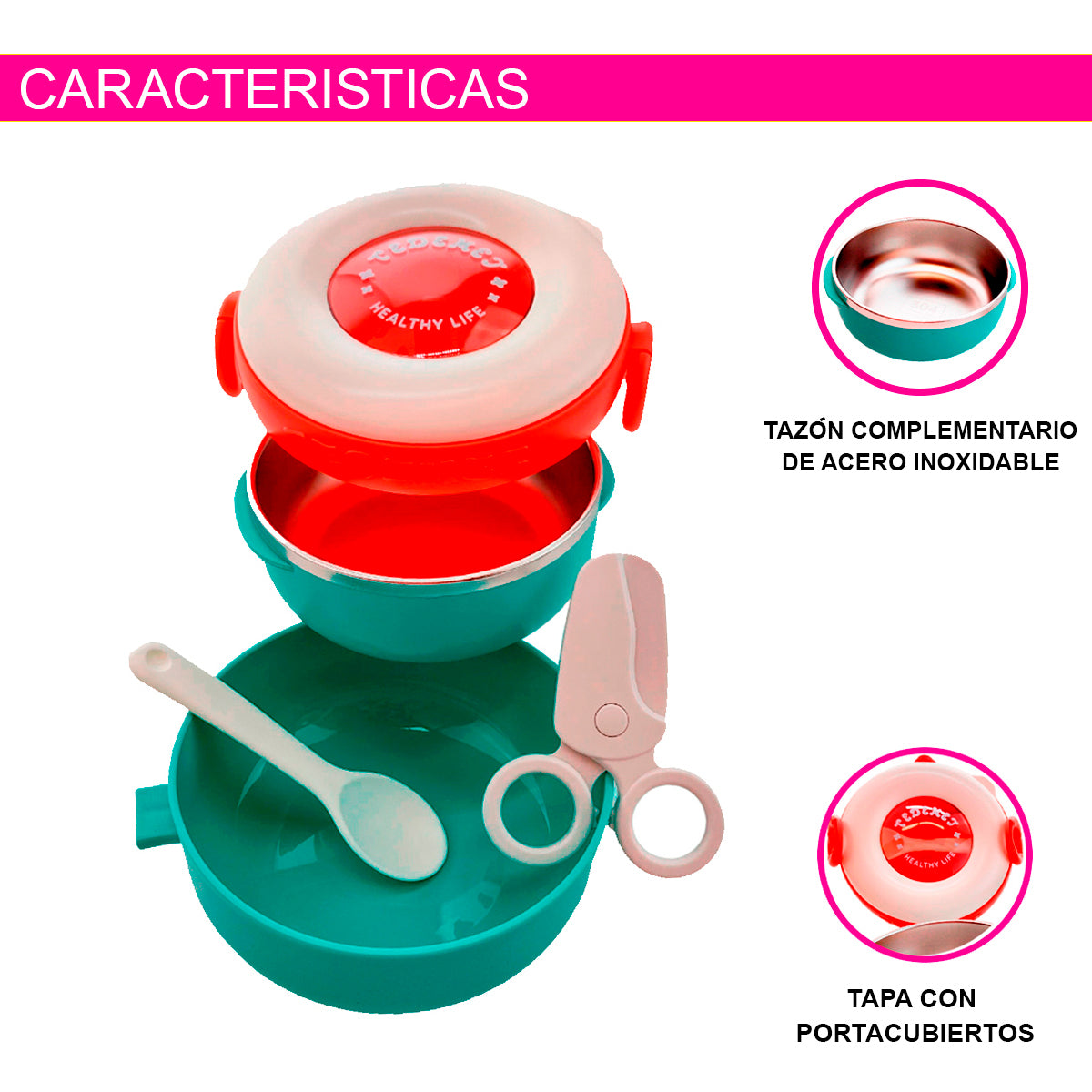 PORTA PAPILLA ACERO INOXIDABLE PARA BEBE IDEAL PARA MANTENER ALIMENTOS FRIOS O CALIENTES