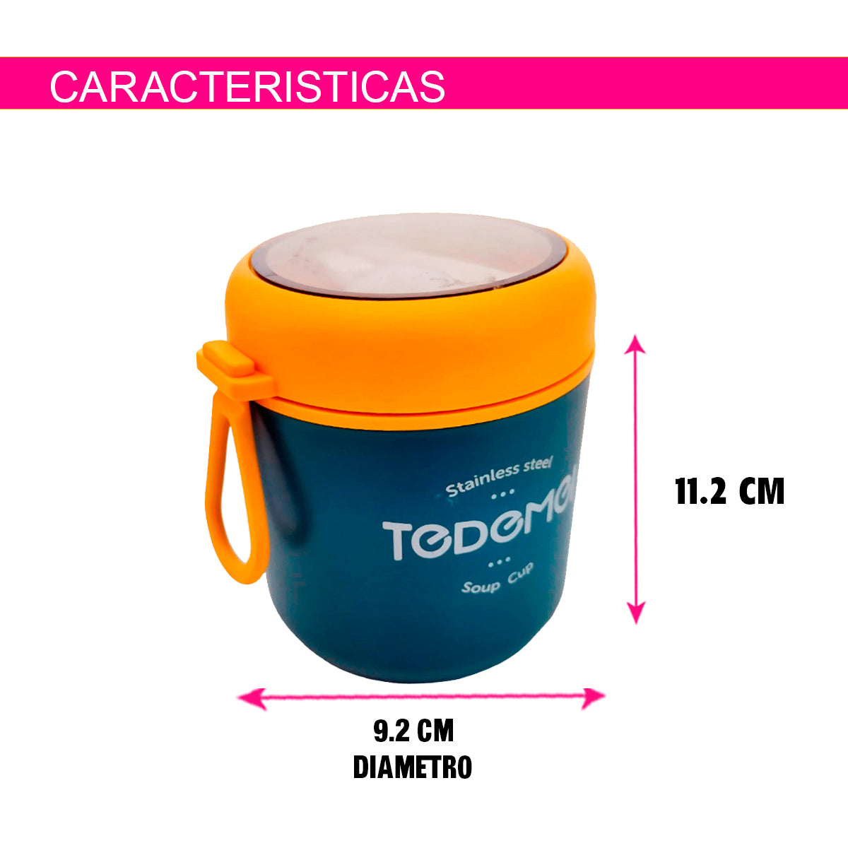 TAZA TERMO IDEAL PARA DESAYUNO SOPA LUCH CON ACERO INOXIDABLE