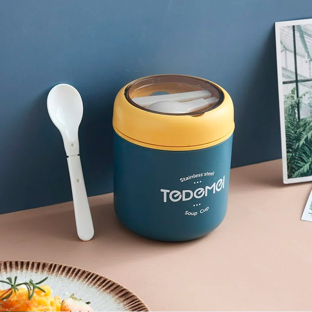 TAZA TERMO IDEAL PARA DESAYUNO SOPA LUCH CON ACERO INOXIDABLE