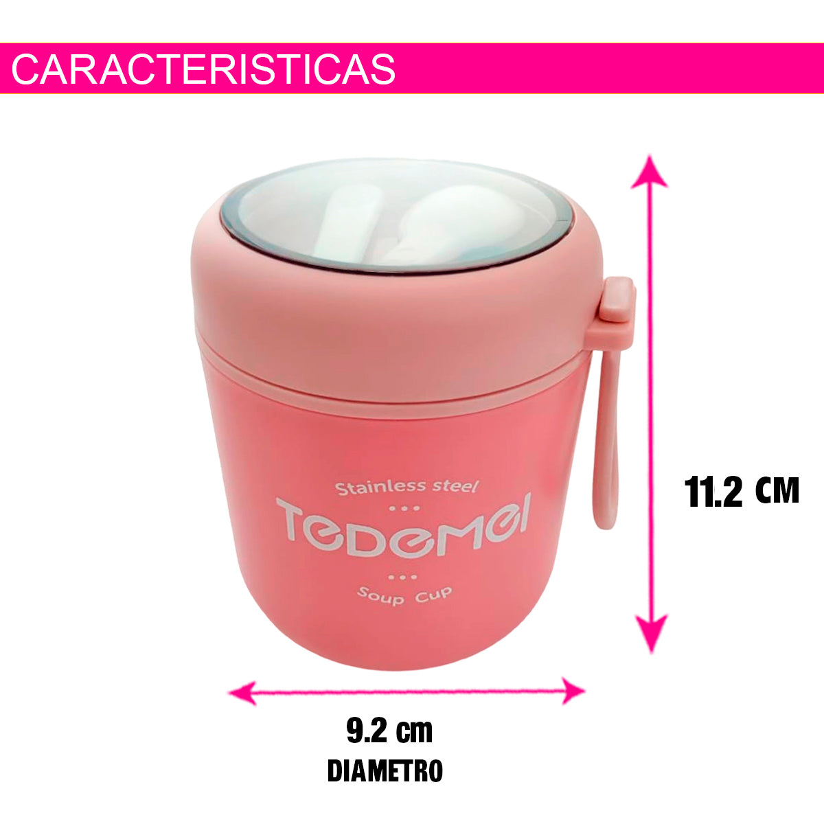 TAZA TERMO IDEAL PARA DESAYUNO SOPA LUCH CON ACERO INOXIDABLE