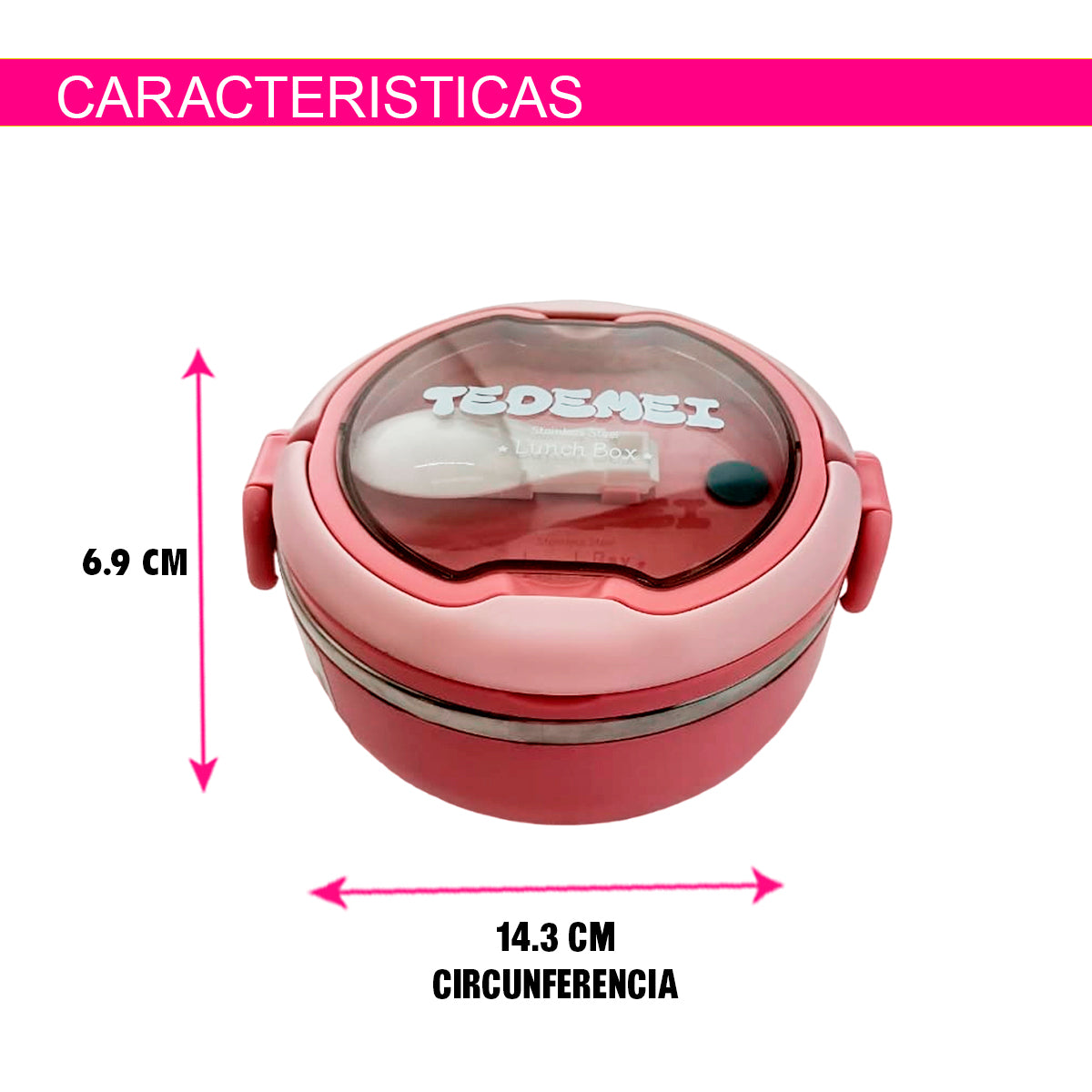 LONCHERA ANTIDERRAME PORTATIL CIRCULAR CON CUBIERTO