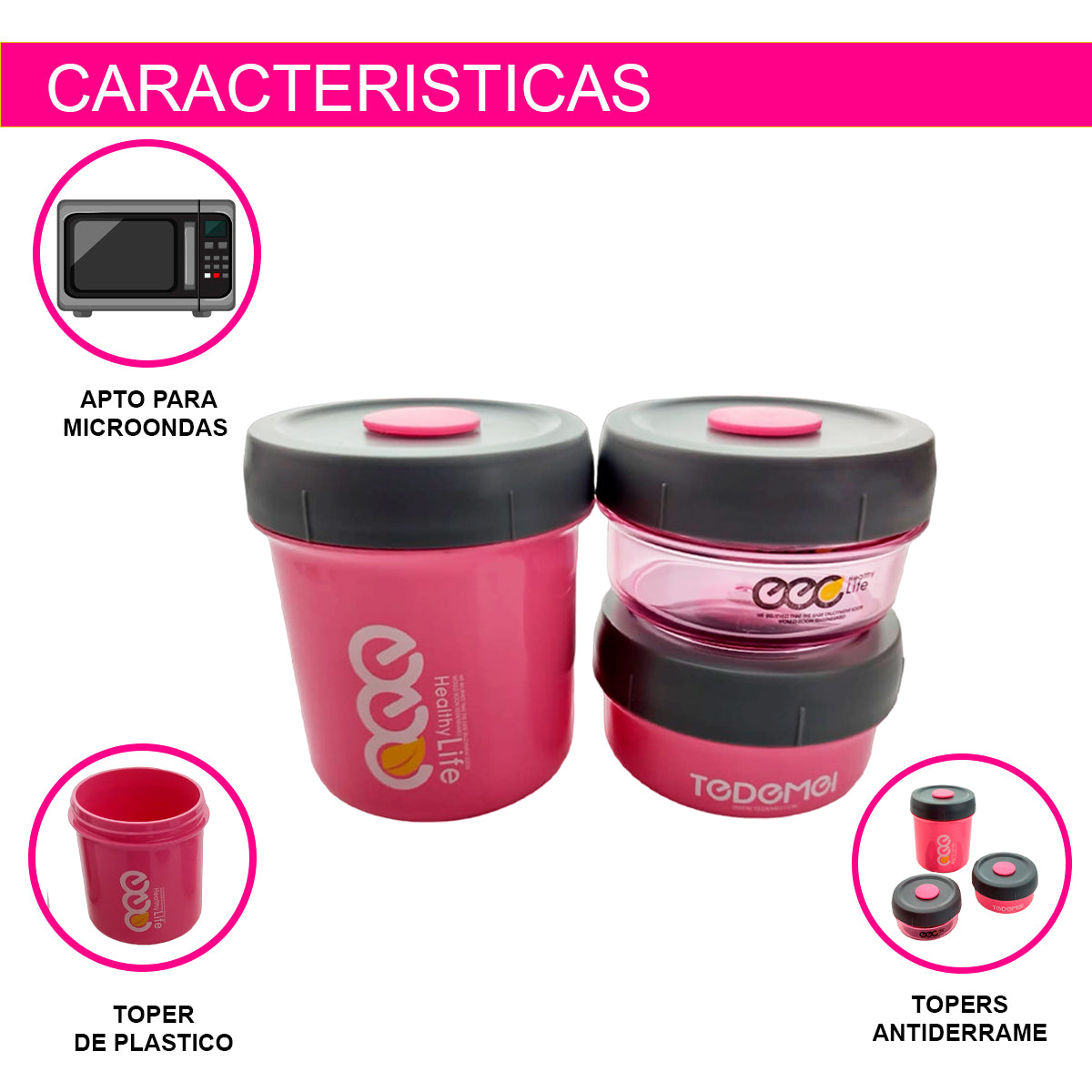 SET 3 TOPPERS LONCHERAS DESAYUNO COMIDA LUNCH APTOS PARA USAR EN MICRO