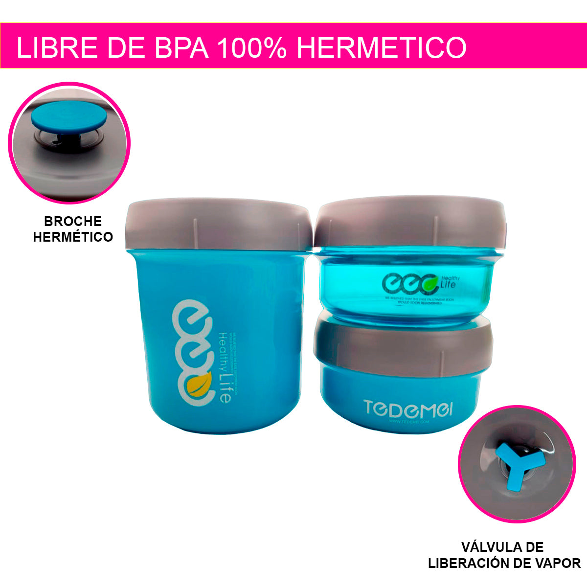 SET 3 TOPPERS LONCHERAS DESAYUNO CONTIENE 1 TERMO ACERO INOXIDABLE