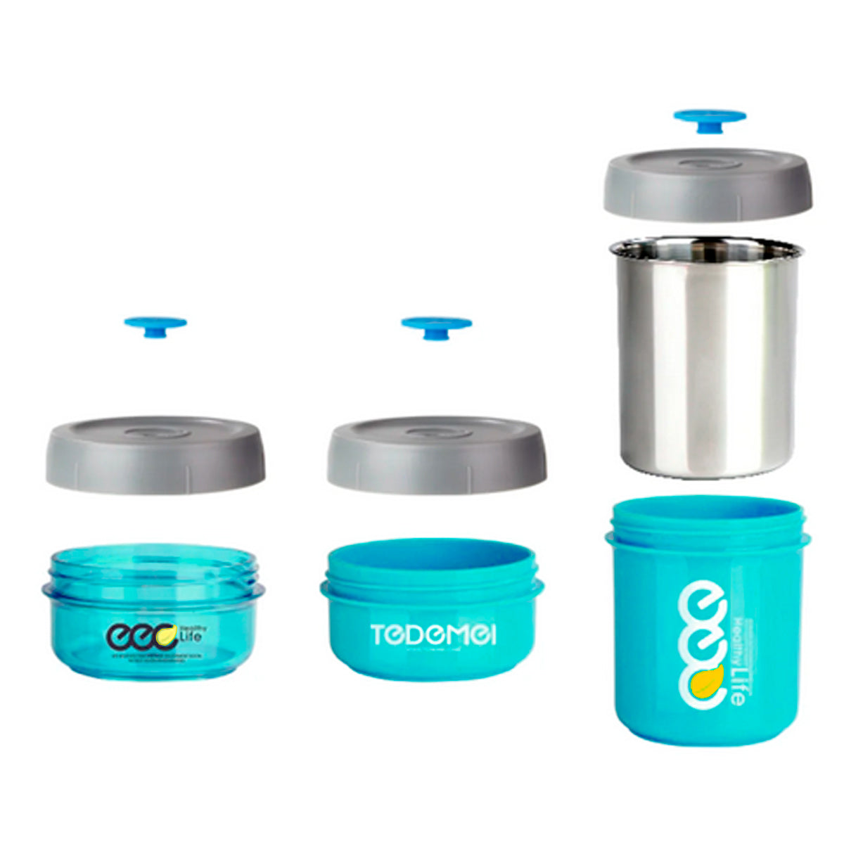 SET 3 TOPPERS LONCHERAS DESAYUNO CONTIENE 1 TERMO ACERO INOXIDABLE