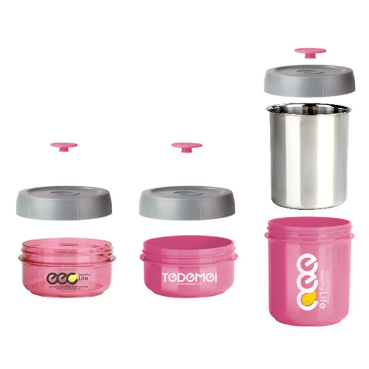 SET 3 TOPPERS LONCHERAS DESAYUNO CONTIENE 1 TERMO ACERO INOXIDABLE