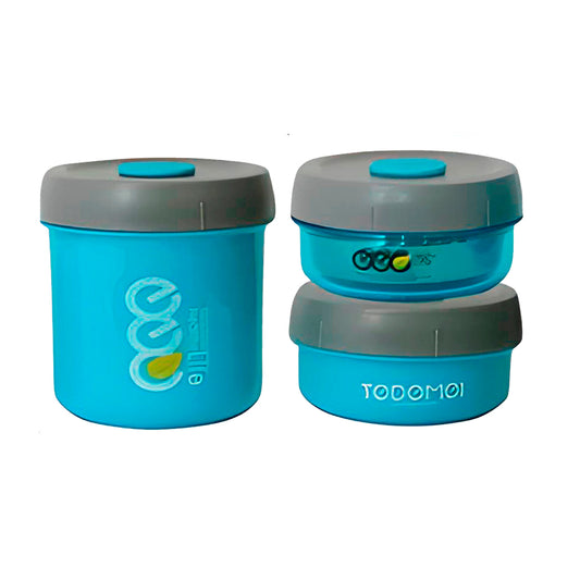 SET 3 TOPPERS LONCHERAS DESAYUNO COMIDA LUNCH ACERO INOXIDABLE