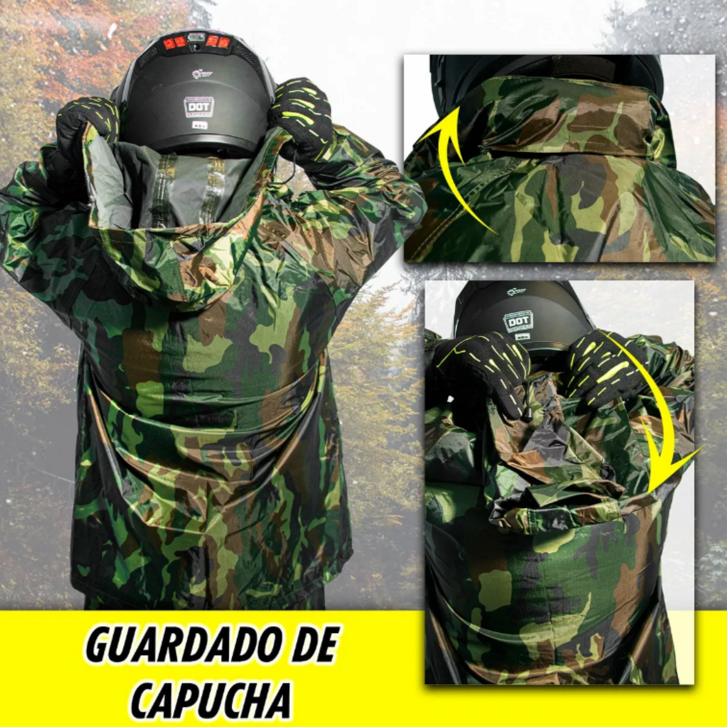 Impermeable Para Motociclistas Fassed Chamarra Y Pantalon Militar