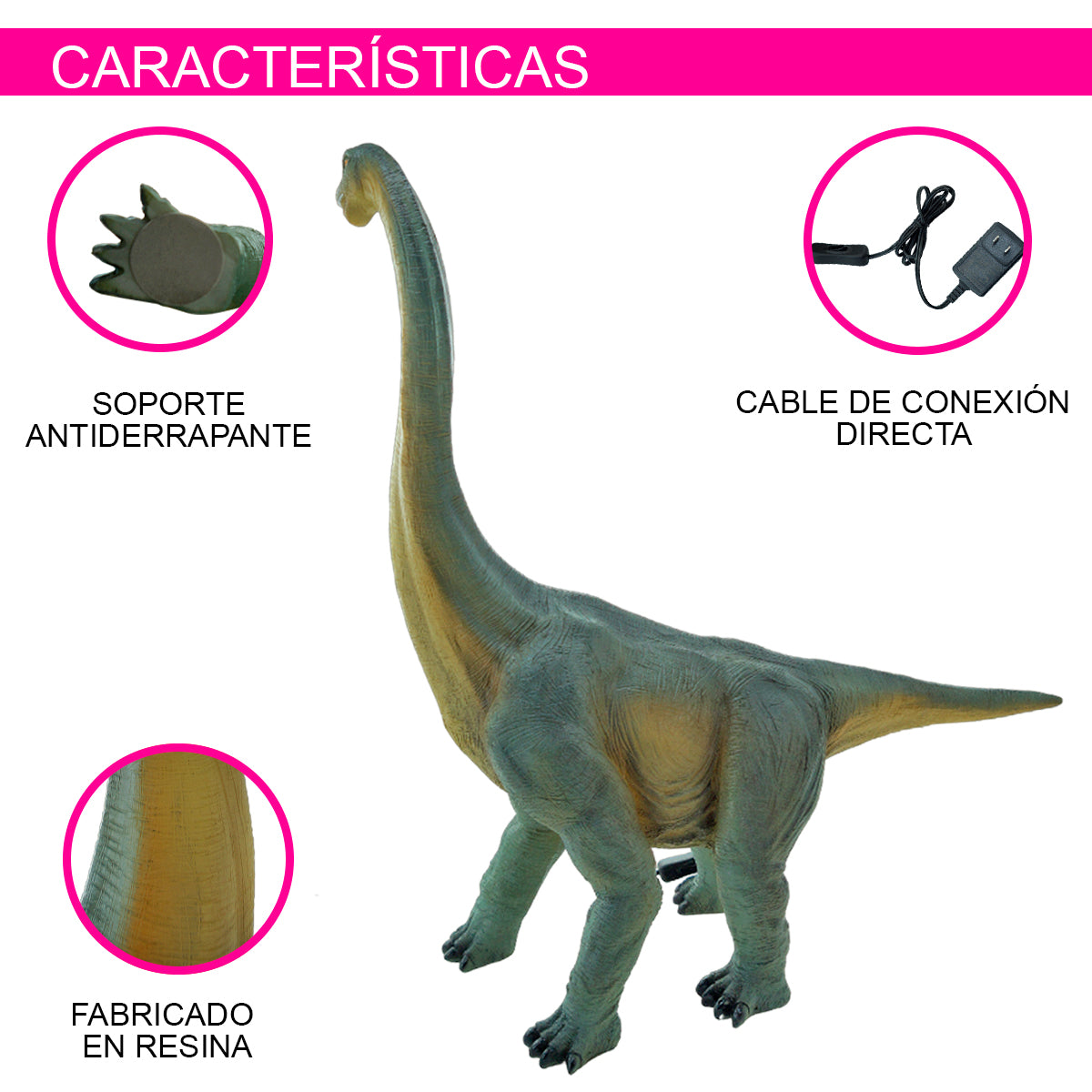 LAMPARA DECORATIVA DE DINOSAURIO BRONTOSAURIO