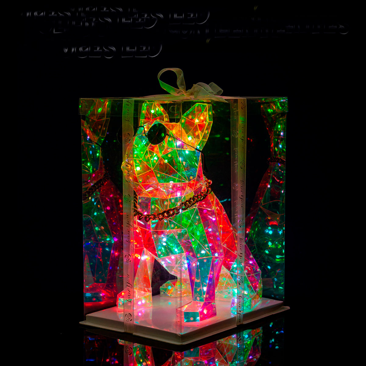 LAMPARA DECORATIVA DE PERRO BULLDOG FRANCES CON LUZ LED Y AUDIO RITMICO