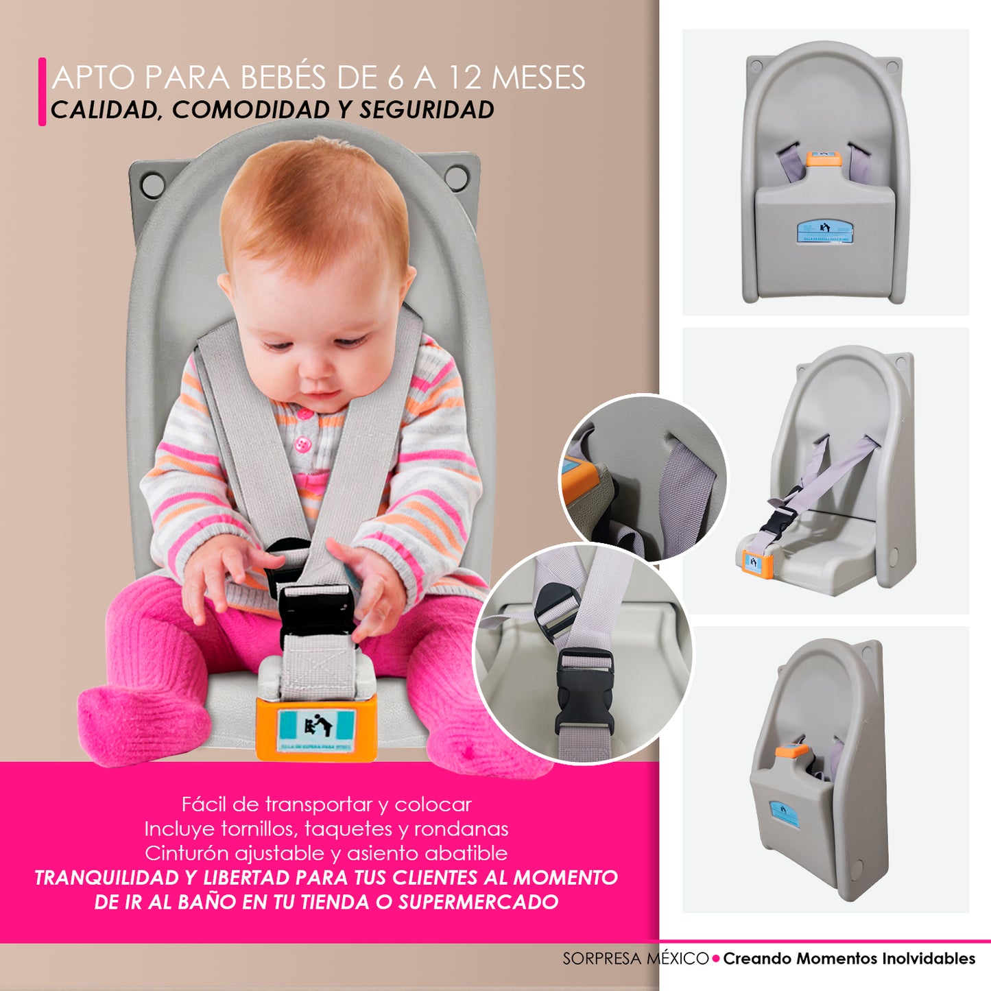 SILLA DE ESPERA PARA BEBES MAMA FELIZ MANOS LIBRES