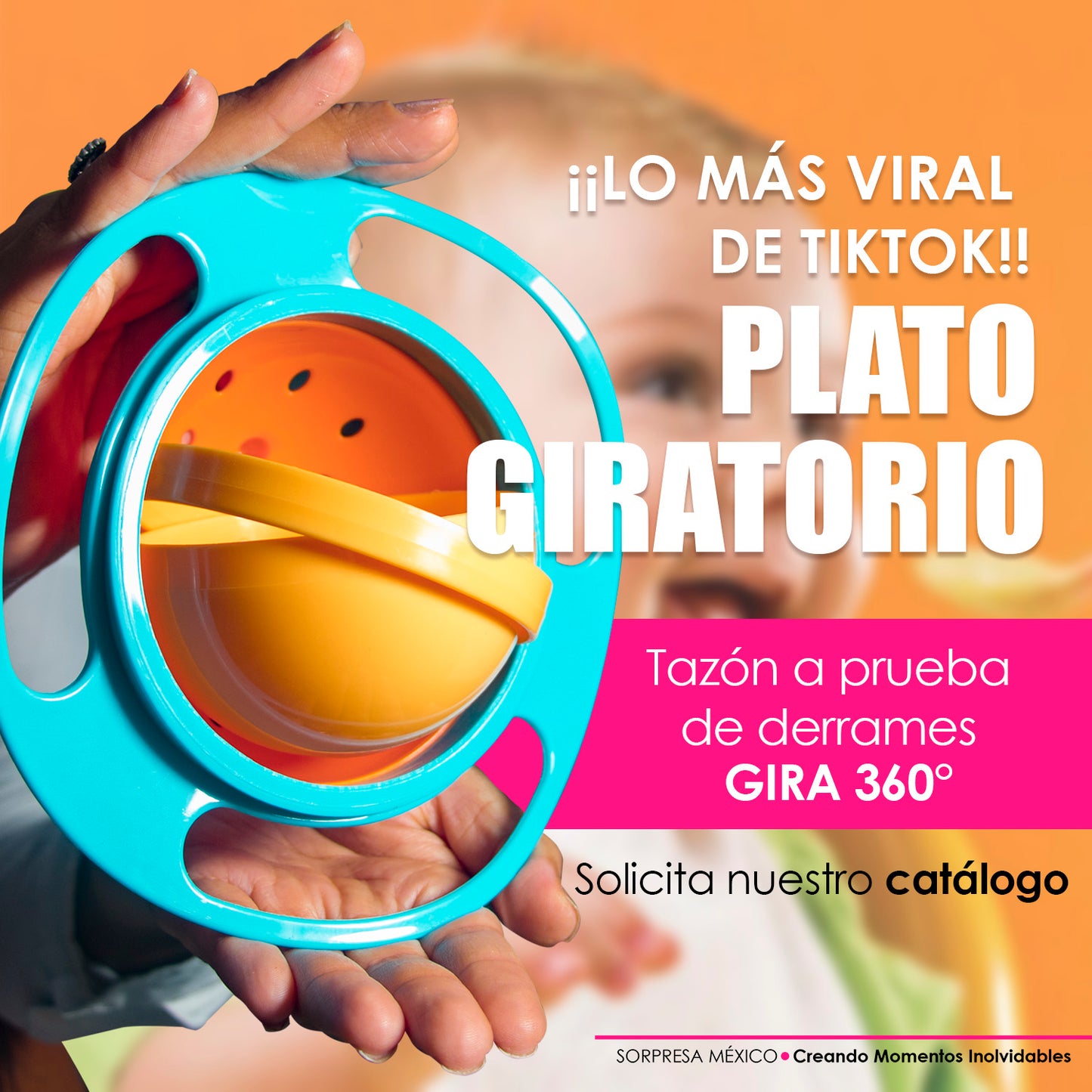 PLATO GIRATORIO ANTIDERRAMES PARA NIÑO/BEBE