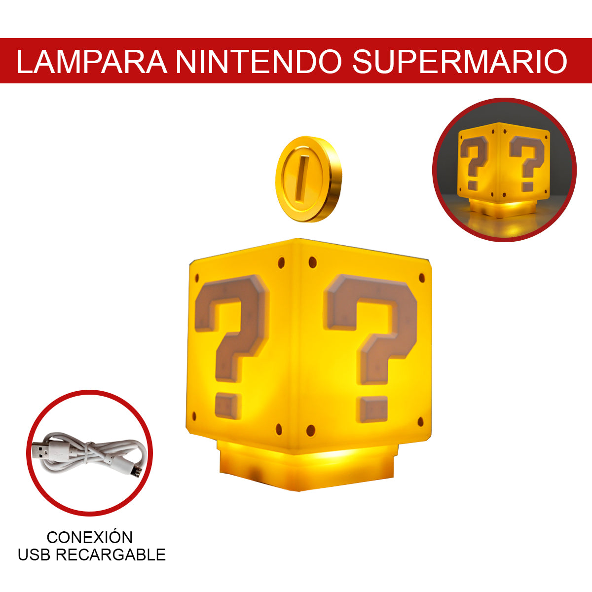 LAMPARA SUPER MARIO BROS MODELO BLOQUE ?