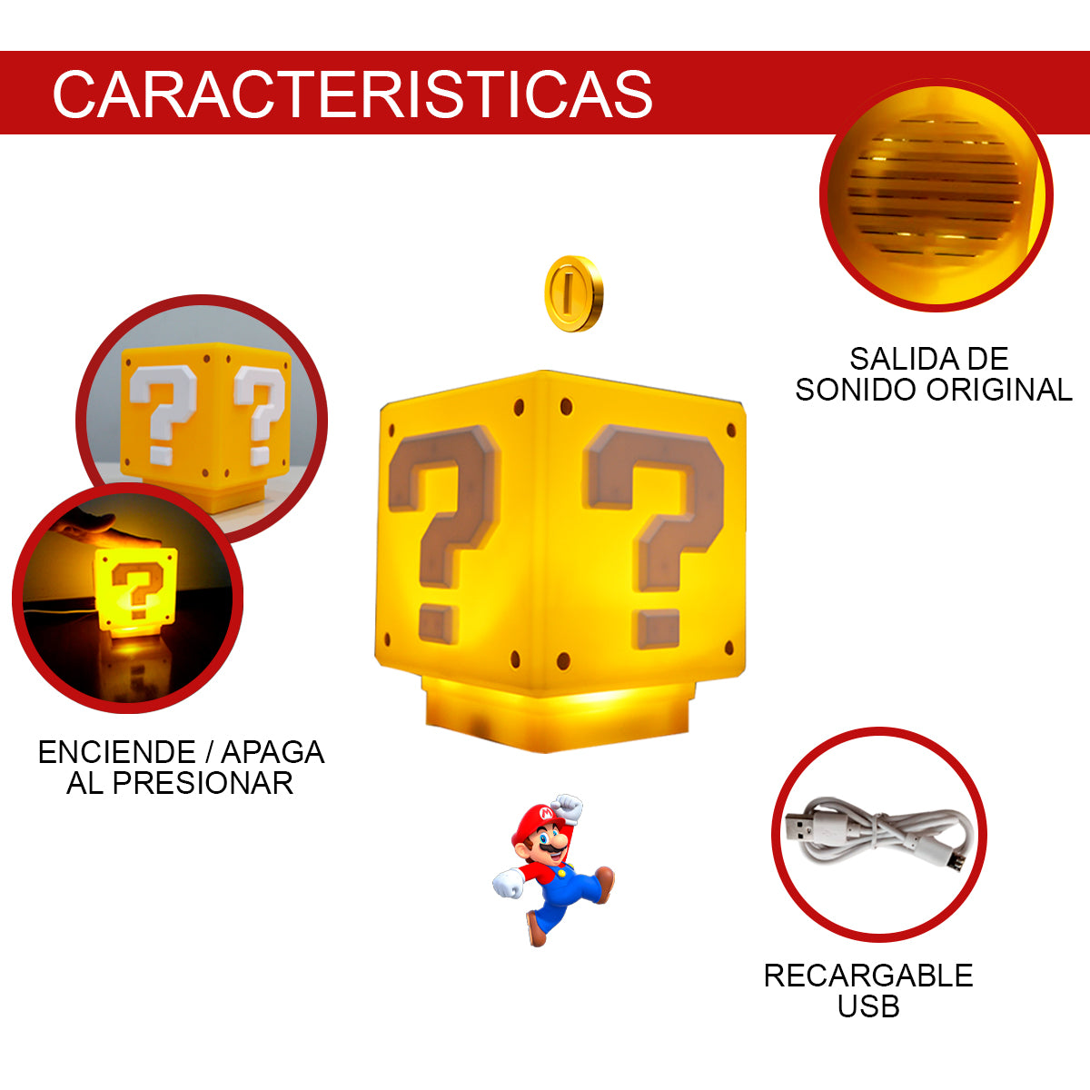 LAMPARA SUPER MARIO BROS MODELO BLOQUE ?