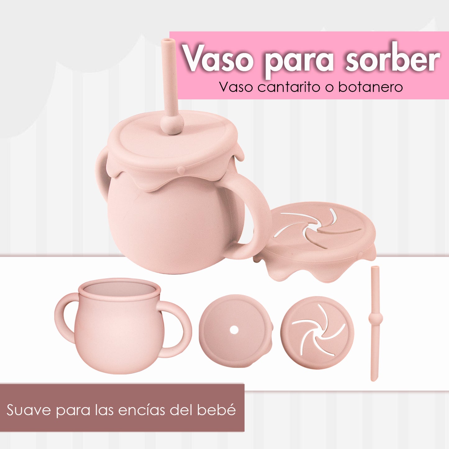 KIT DE PLATO VASO Y CUBIERTOS DE SILICON PARA BEBE/NIÑO