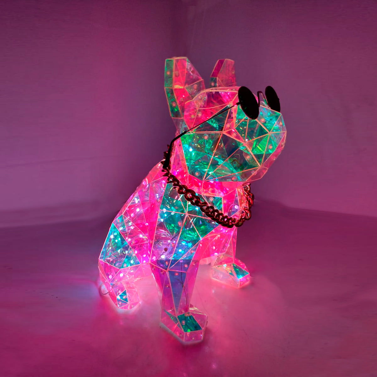 LAMPARA DECORATIVA DE PERRO BULLDOG FRANCES CON LUZ LED Y AUDIO RITMICO