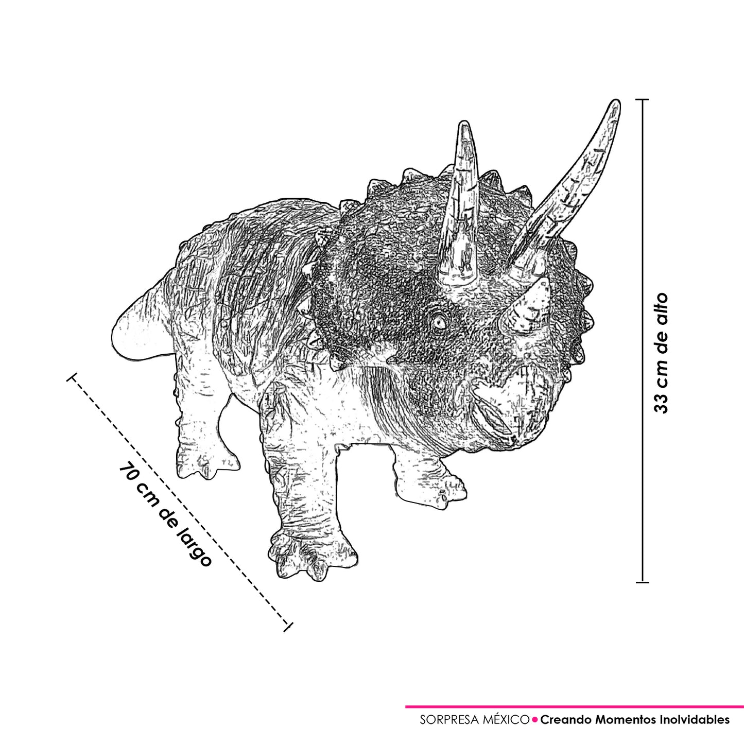 LAMPARA DECORATIVA DE DINOSAURIO TRICERATOPS