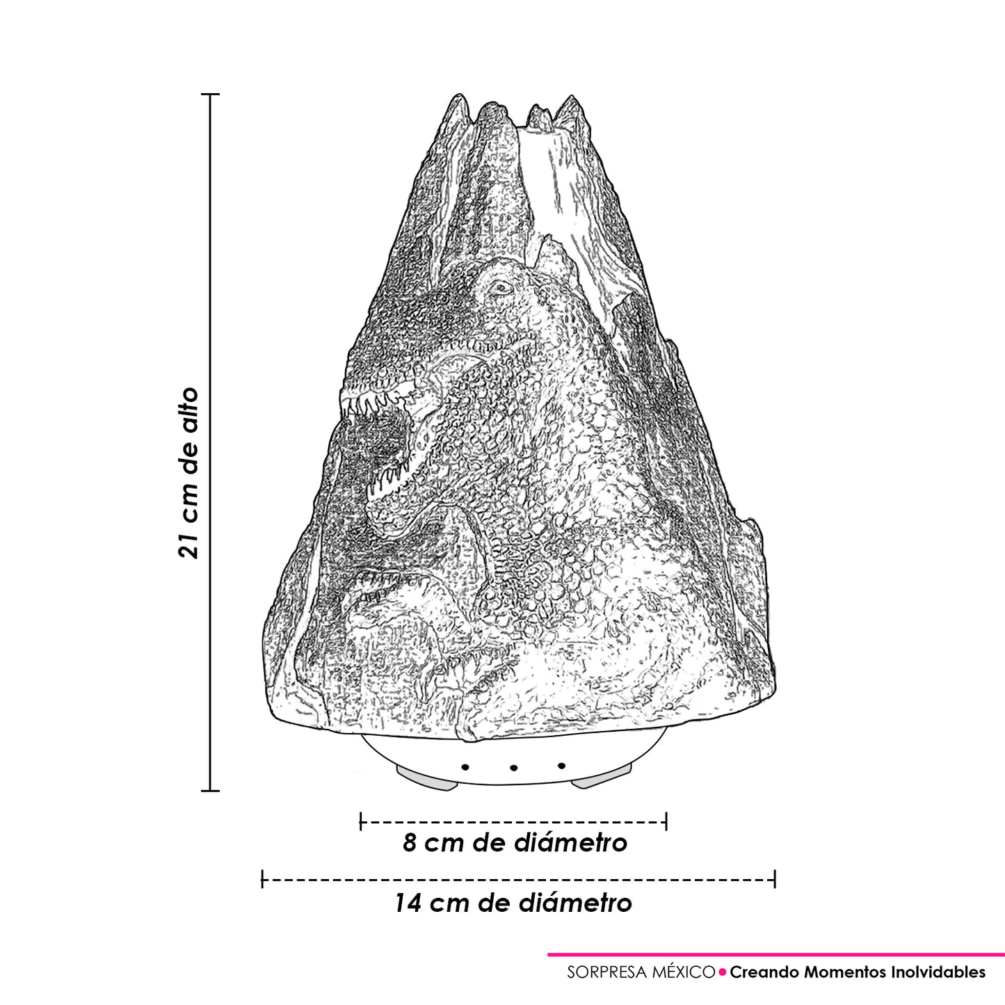 LAMPARA DECORATIVA DE VOLCAN CON FUMAROLA REAL